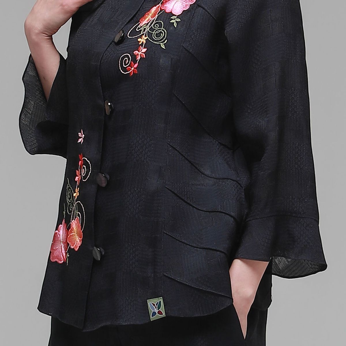 하랑한복(HARANG HANBOK) 애정드리 여름 여성 인견 자켓 네이비