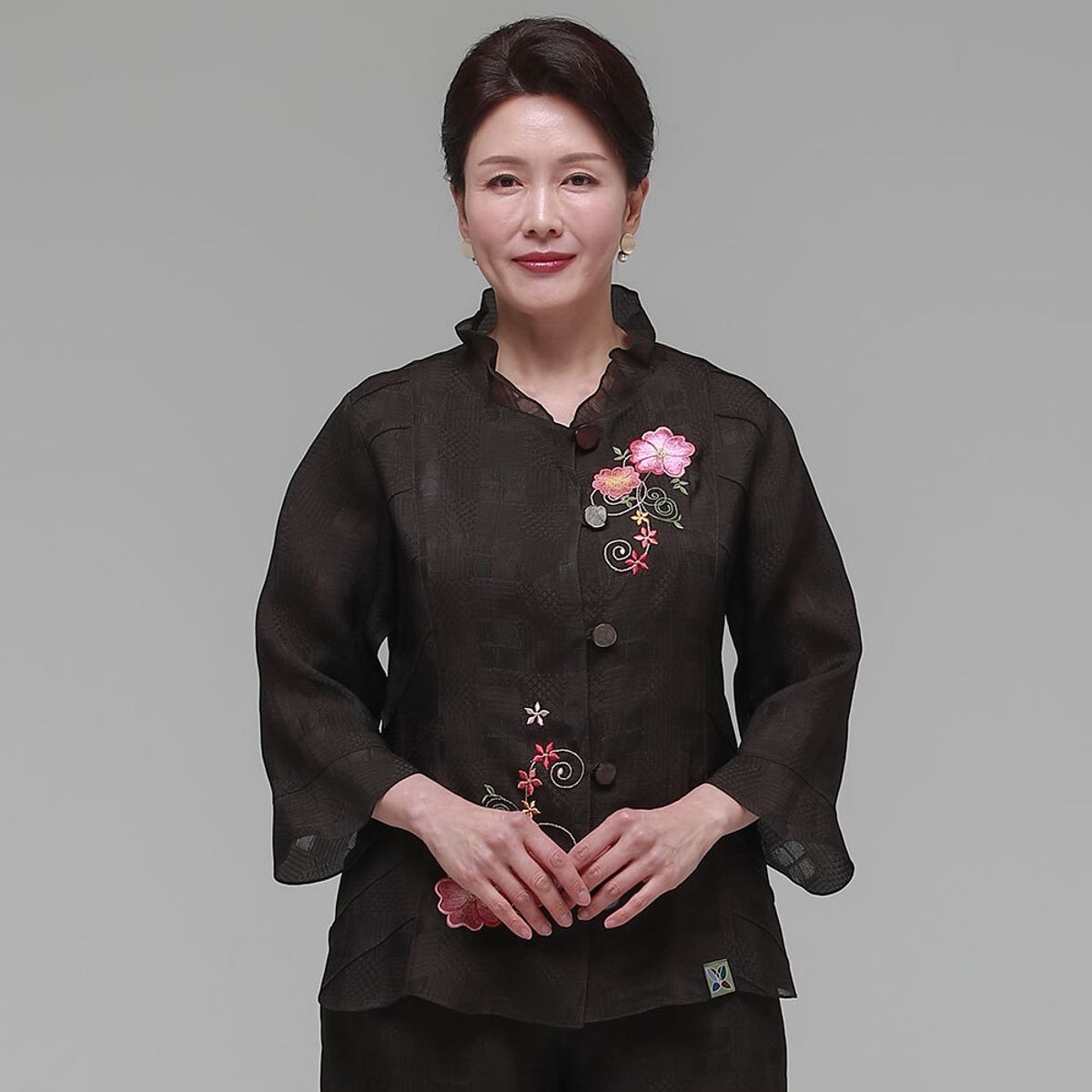 하랑한복(HARANG HANBOK) 애정드리 여름 여성 인견 자켓 브라운