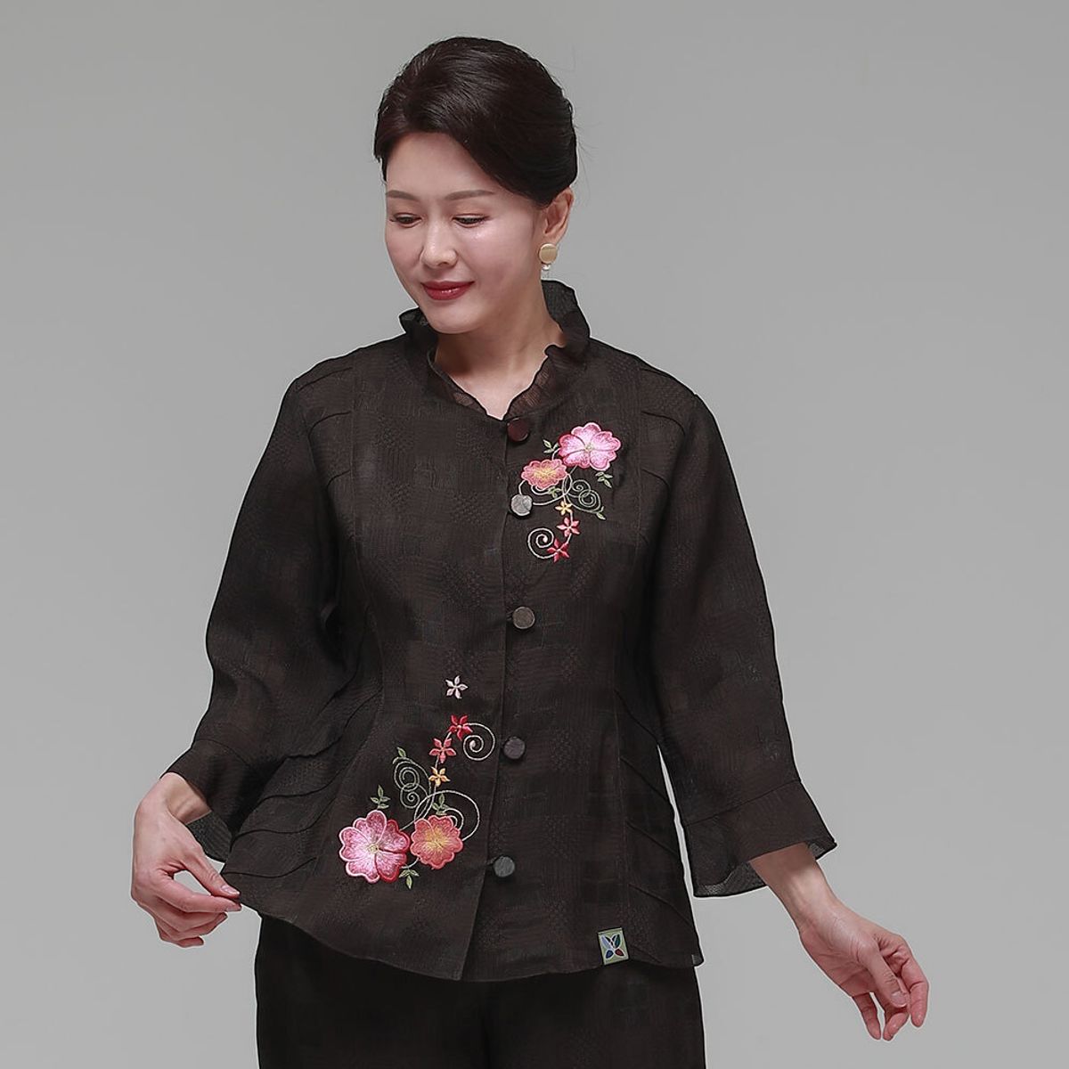 하랑한복(HARANG HANBOK) 애정드리 여름 여성 인견 자켓 브라운