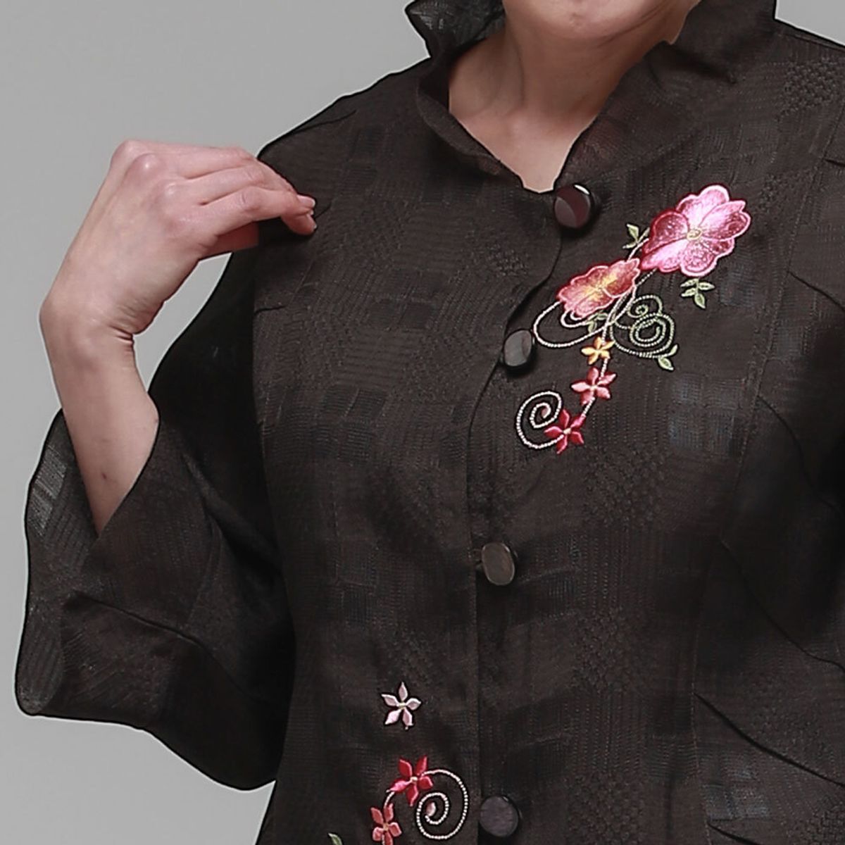 하랑한복(HARANG HANBOK) 애정드리 여름 여성 인견 자켓 브라운