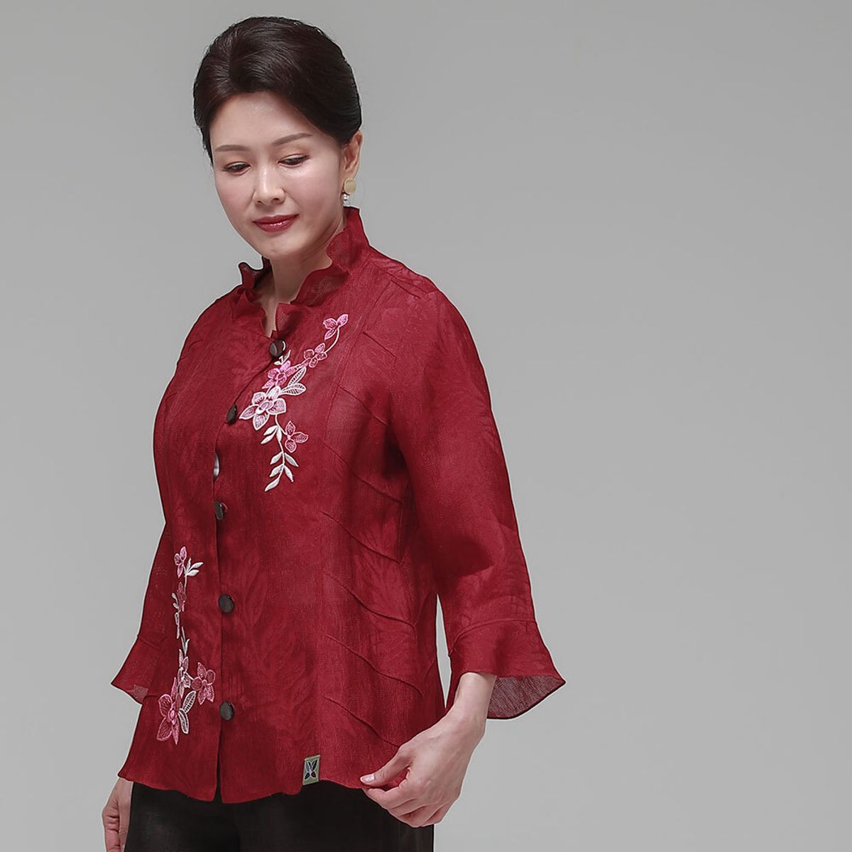 하랑한복(HARANG HANBOK) 화사드리 여름 여성 인견 자켓 레드