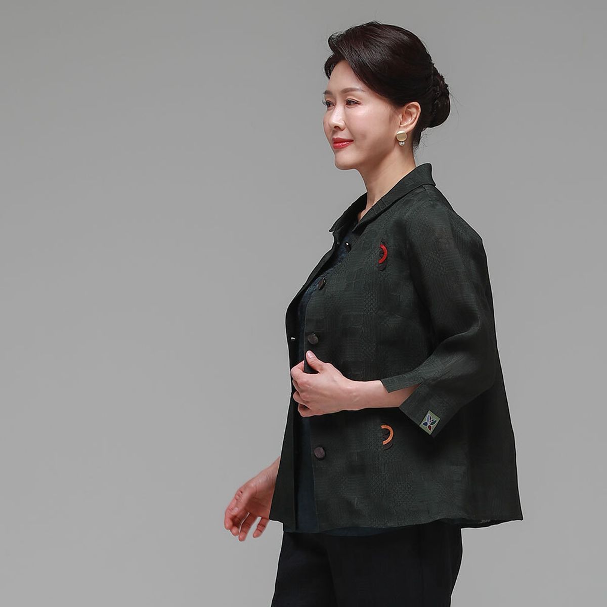 하랑한복(HARANG HANBOK) 사모드리 여름 여성 인견 자켓 카키