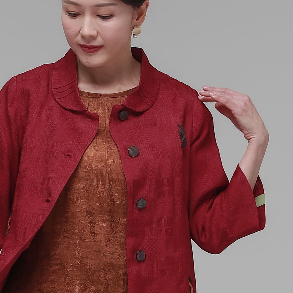 하랑한복(HARANG HANBOK) 사모드리 여름 여성 인견 자켓 레드