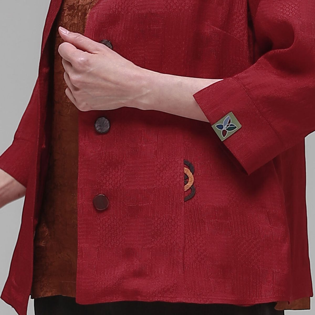 하랑한복(HARANG HANBOK) 사모드리 여름 여성 인견 자켓 레드