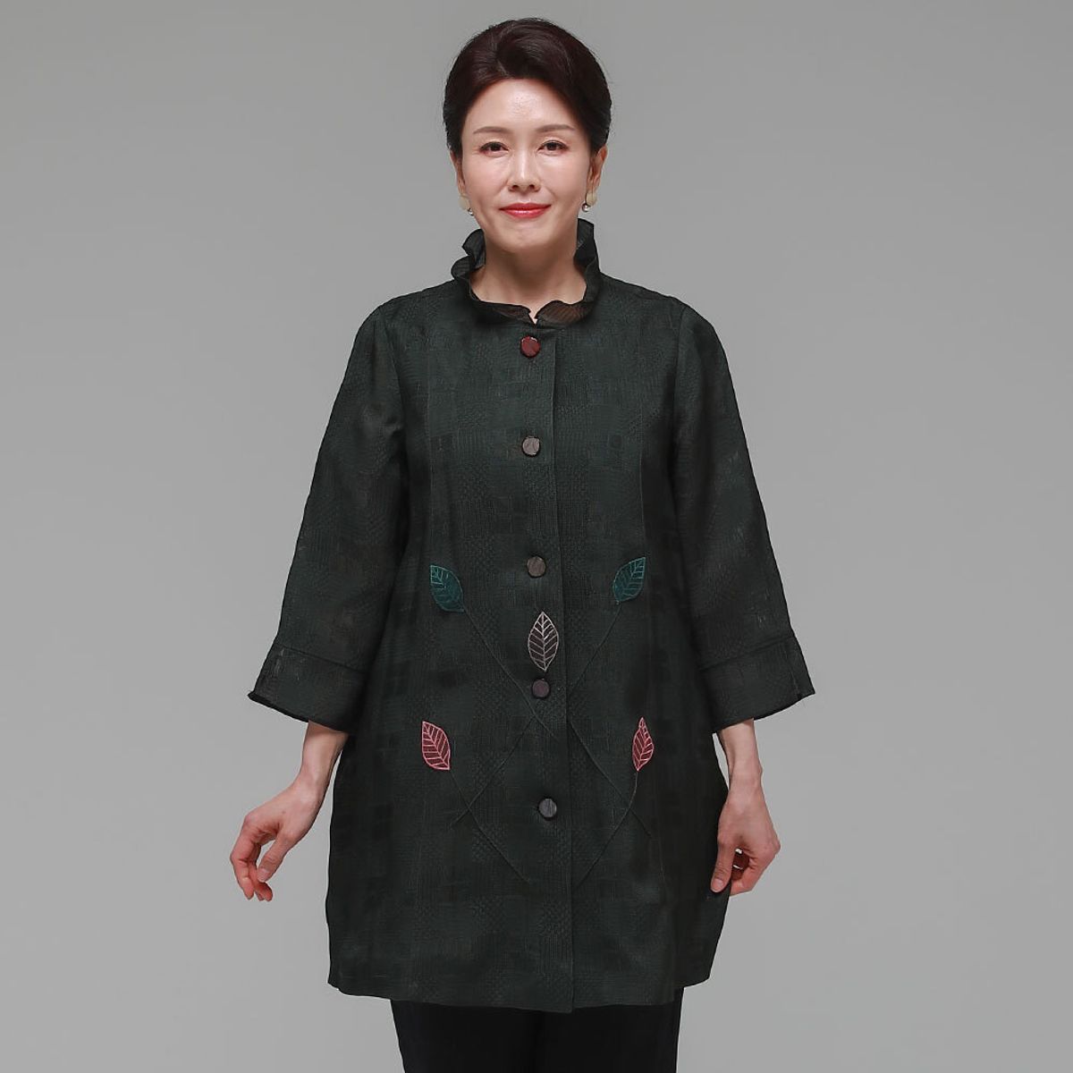 하랑한복(HARANG HANBOK) 행복드리 여름 여성 인견 자켓 카키