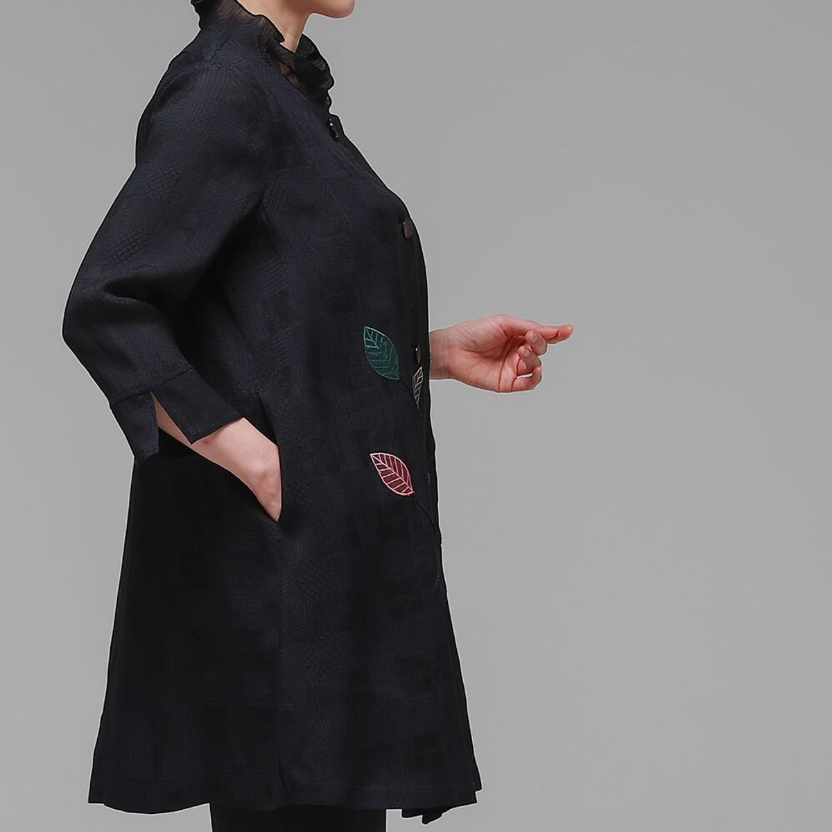 하랑한복(HARANG HANBOK) 행복드리 여름 여성 인견 자켓 네이비