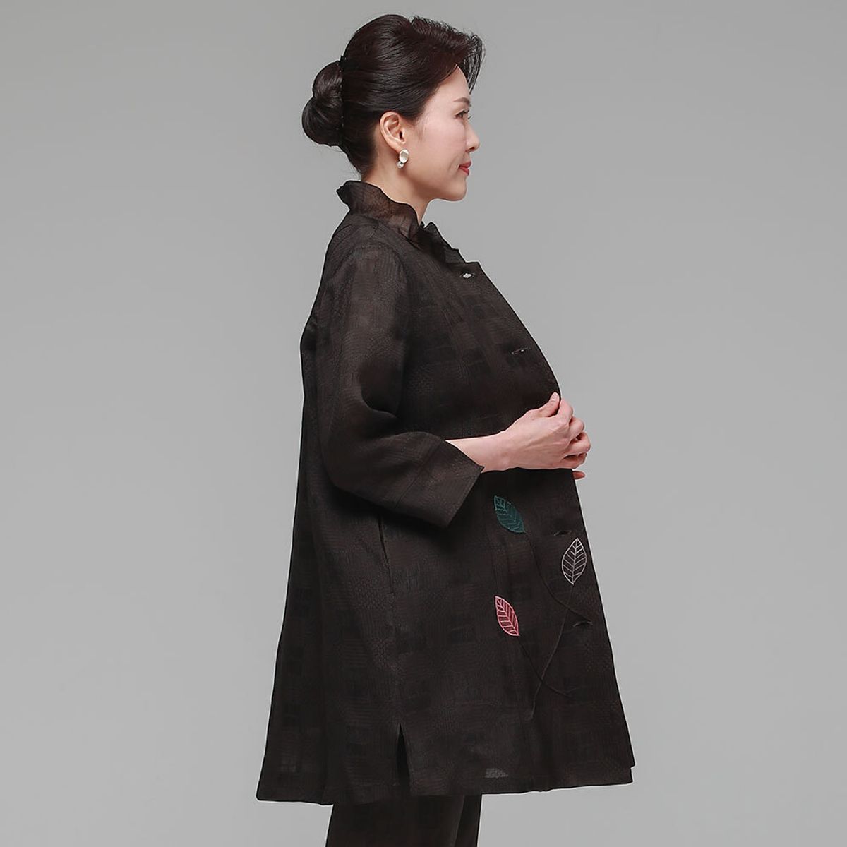 하랑한복(HARANG HANBOK) 행복드리 여름 여성 인견 자켓 브라운