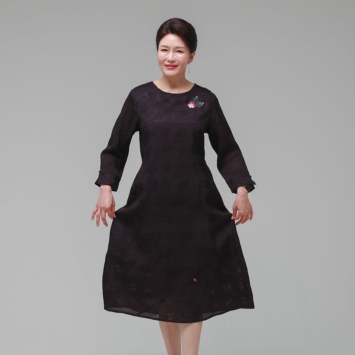 하랑한복(HARANG HANBOK) 자연드리 여름 여성 인견 원피스 보라