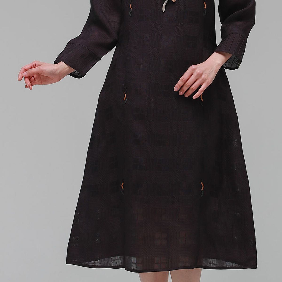 하랑한복(HARANG HANBOK) 다래드리 여름 여성 인견 원피스 브라운