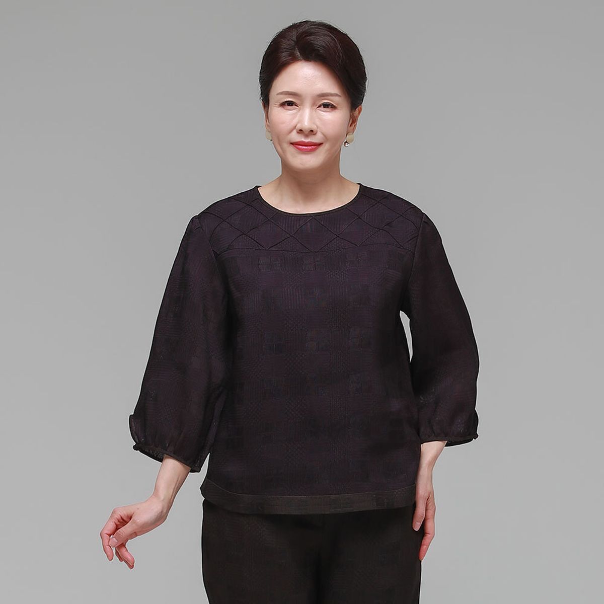 하랑한복(HARANG HANBOK) 솔길드리 여름 여성 인견 블라우스 보라