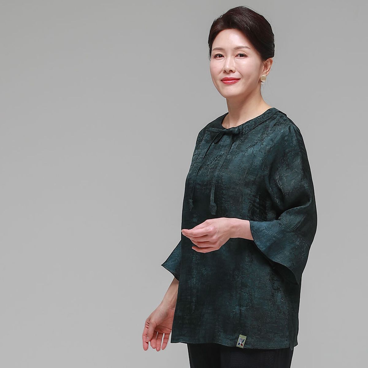 하랑한복(HARANG HANBOK) 사랑드리 여름 여성 인견 블라우스 카키