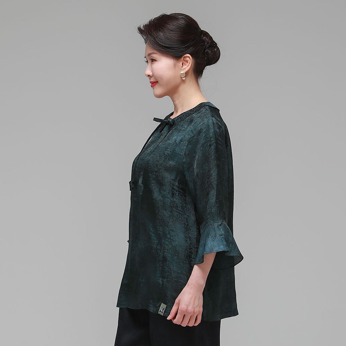 하랑한복(HARANG HANBOK) 사랑드리 여름 여성 인견 블라우스 카키