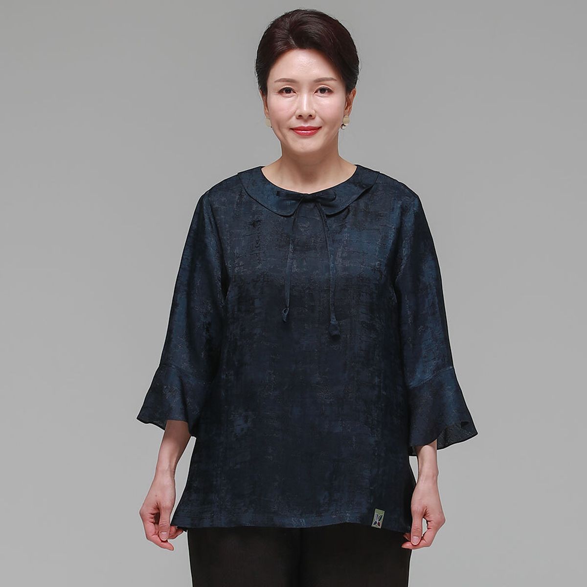 하랑한복(HARANG HANBOK) 사랑드리 여름 여성 인견 블라우스 네이비