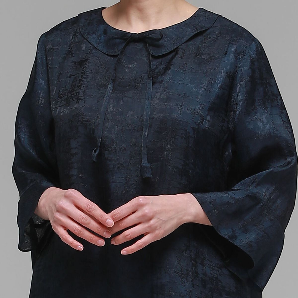 하랑한복(HARANG HANBOK) 사랑드리 여름 여성 인견 블라우스 네이비