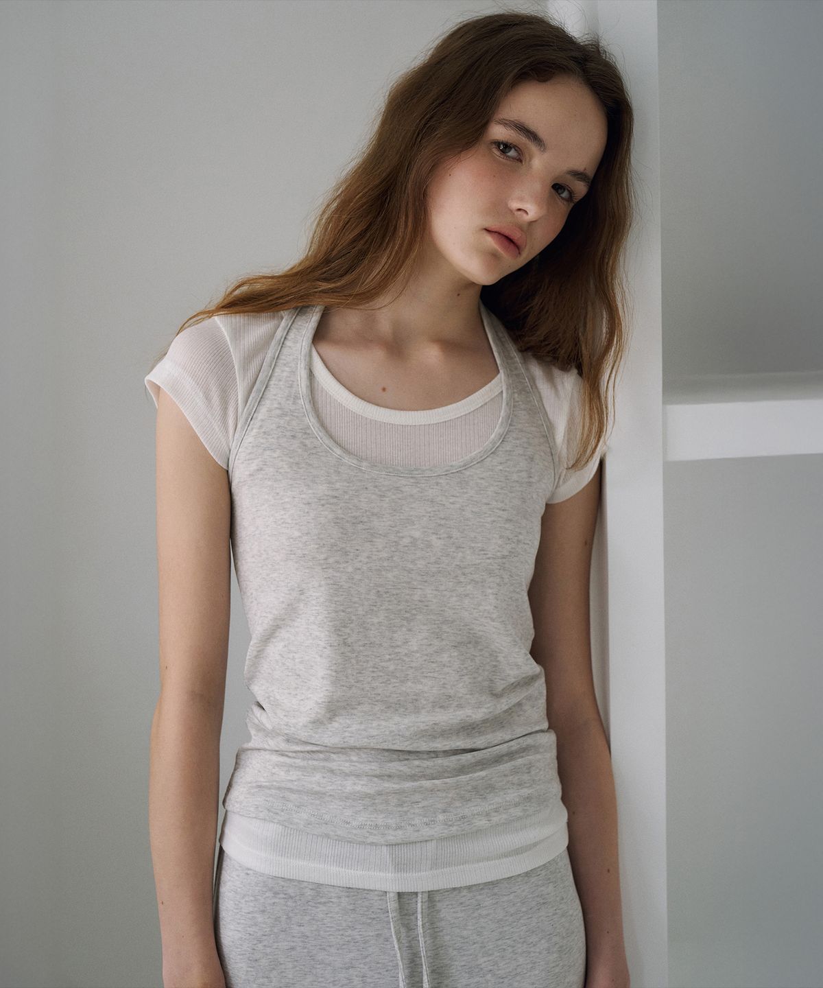 라메레이(LAMEREI) Tencel Halter Neck Sleeveless[LMBFSUTT624]-2color