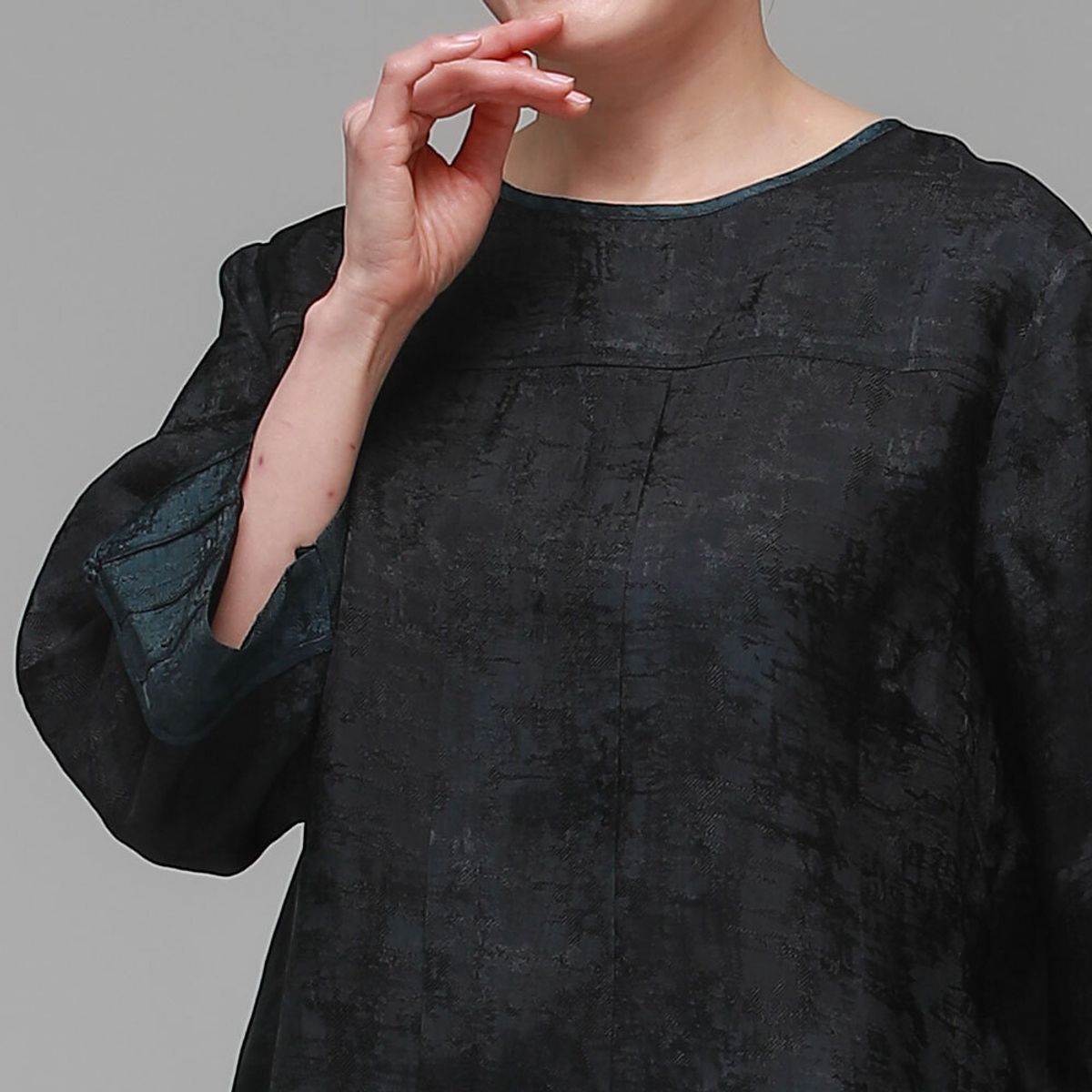 하랑한복(HARANG HANBOK) 바람드리 여름 여성 인견 블라우스 먹색