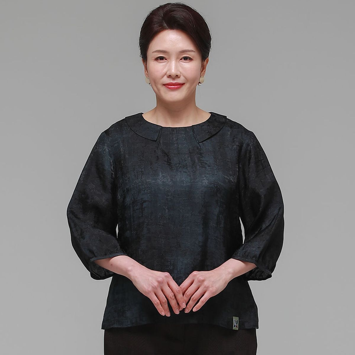 하랑한복(HARANG HANBOK) 소담드리 여름 여성 인견 블라우스 먹색