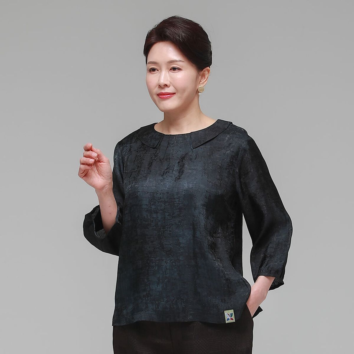 하랑한복(HARANG HANBOK) 소담드리 여름 여성 인견 블라우스 먹색