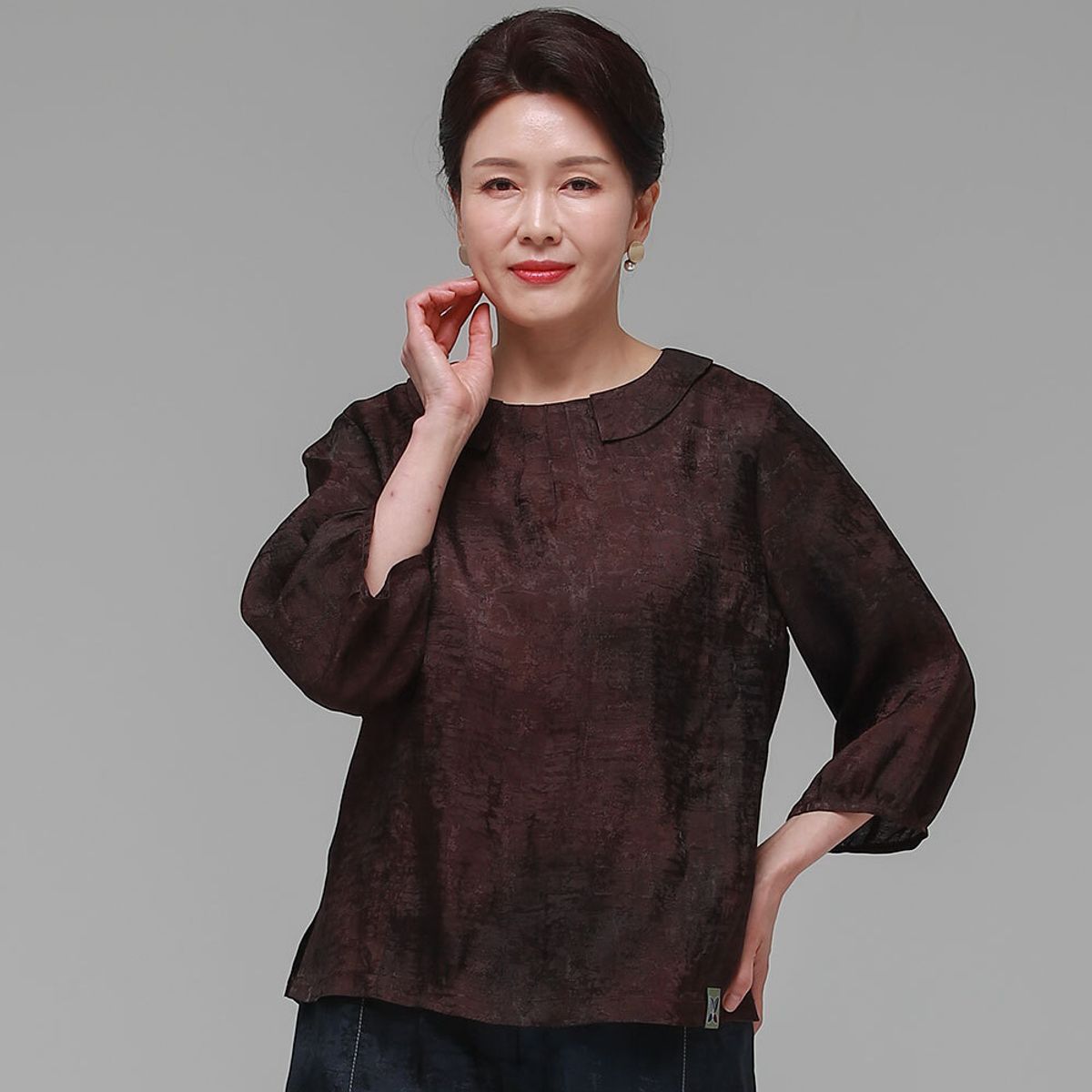 하랑한복(HARANG HANBOK) 소담드리 여름 여성 인견 블라우스 브라운