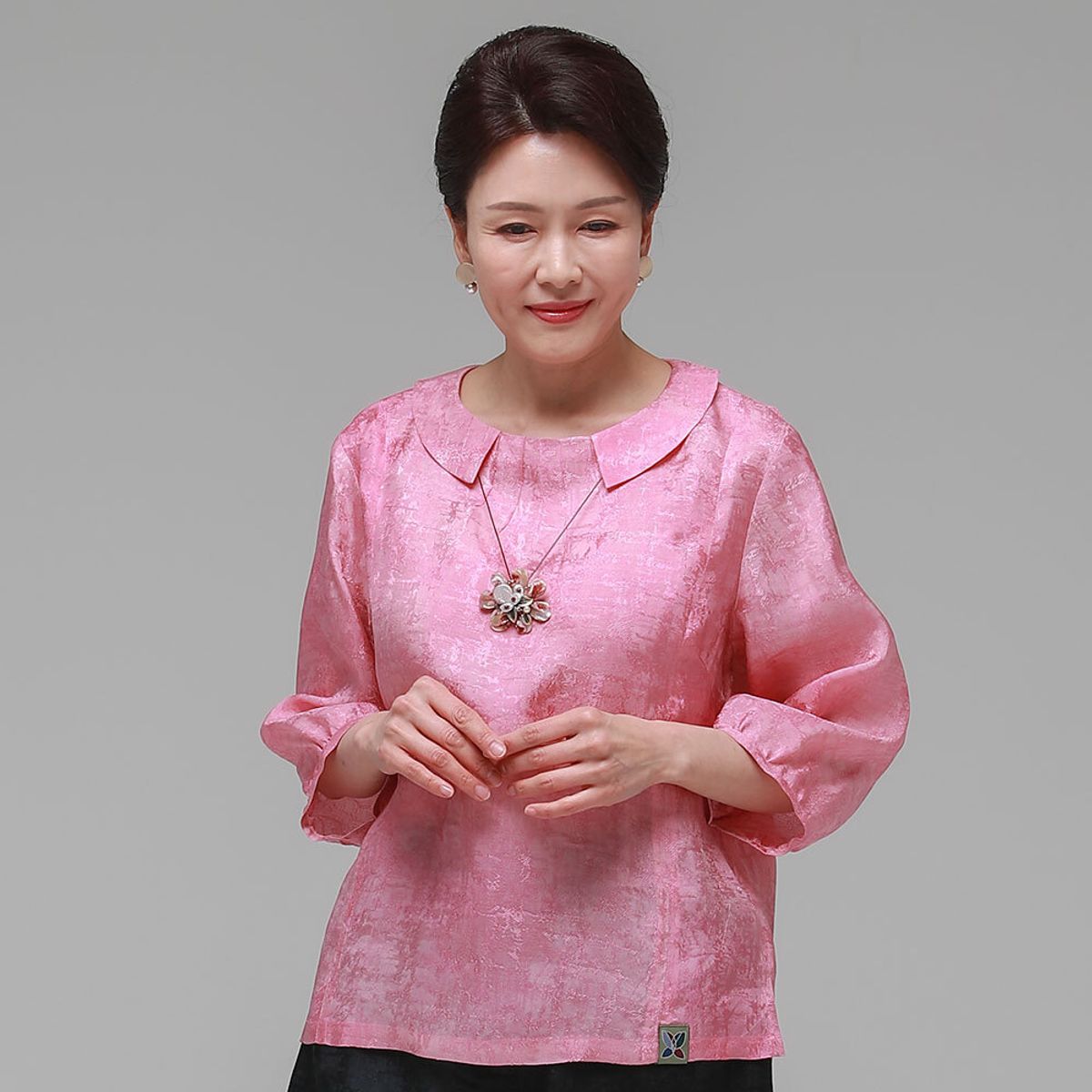 하랑한복(HARANG HANBOK) 소담드리 여름 여성 인견 블라우스 핑크