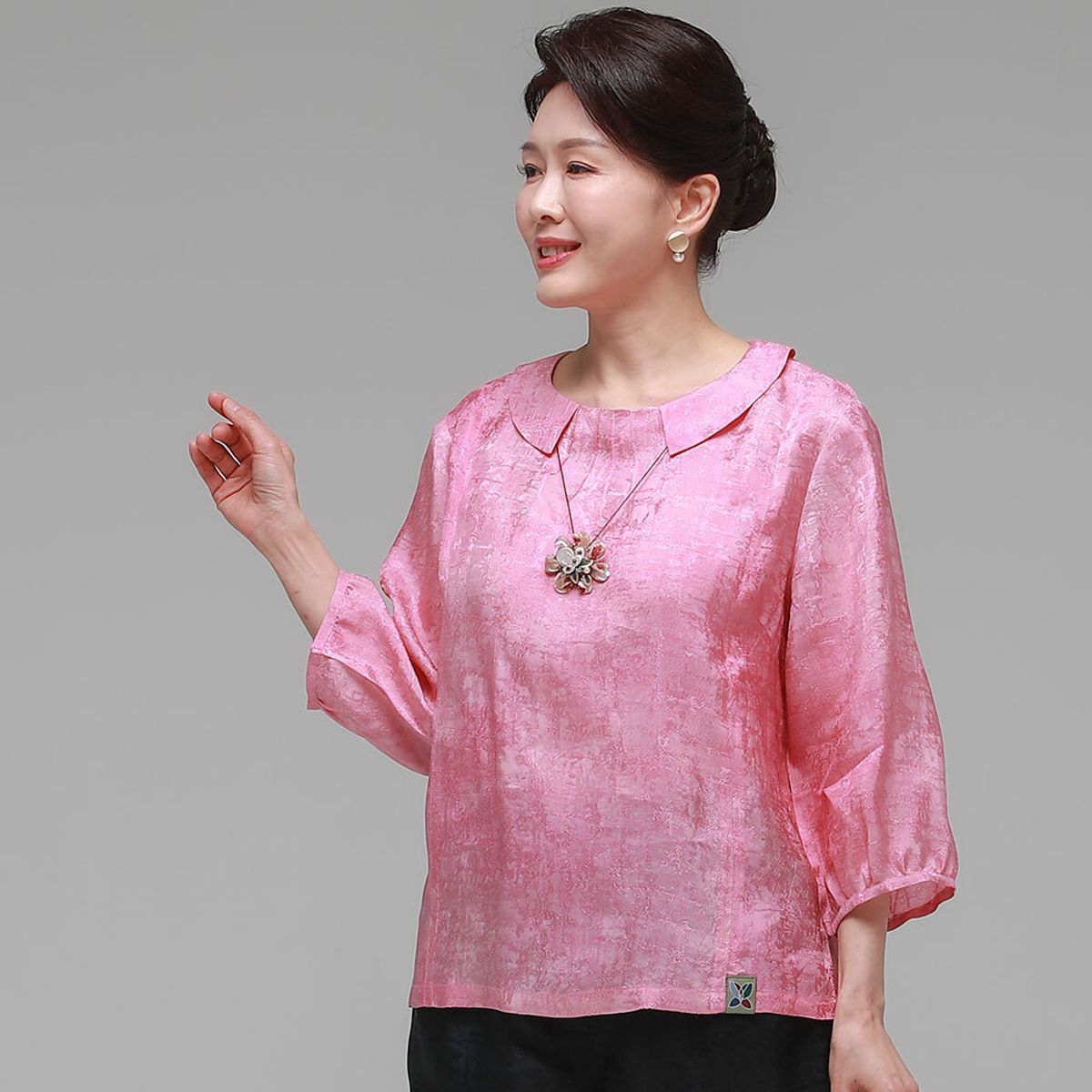 하랑한복(HARANG HANBOK) 소담드리 여름 여성 인견 블라우스 핑크