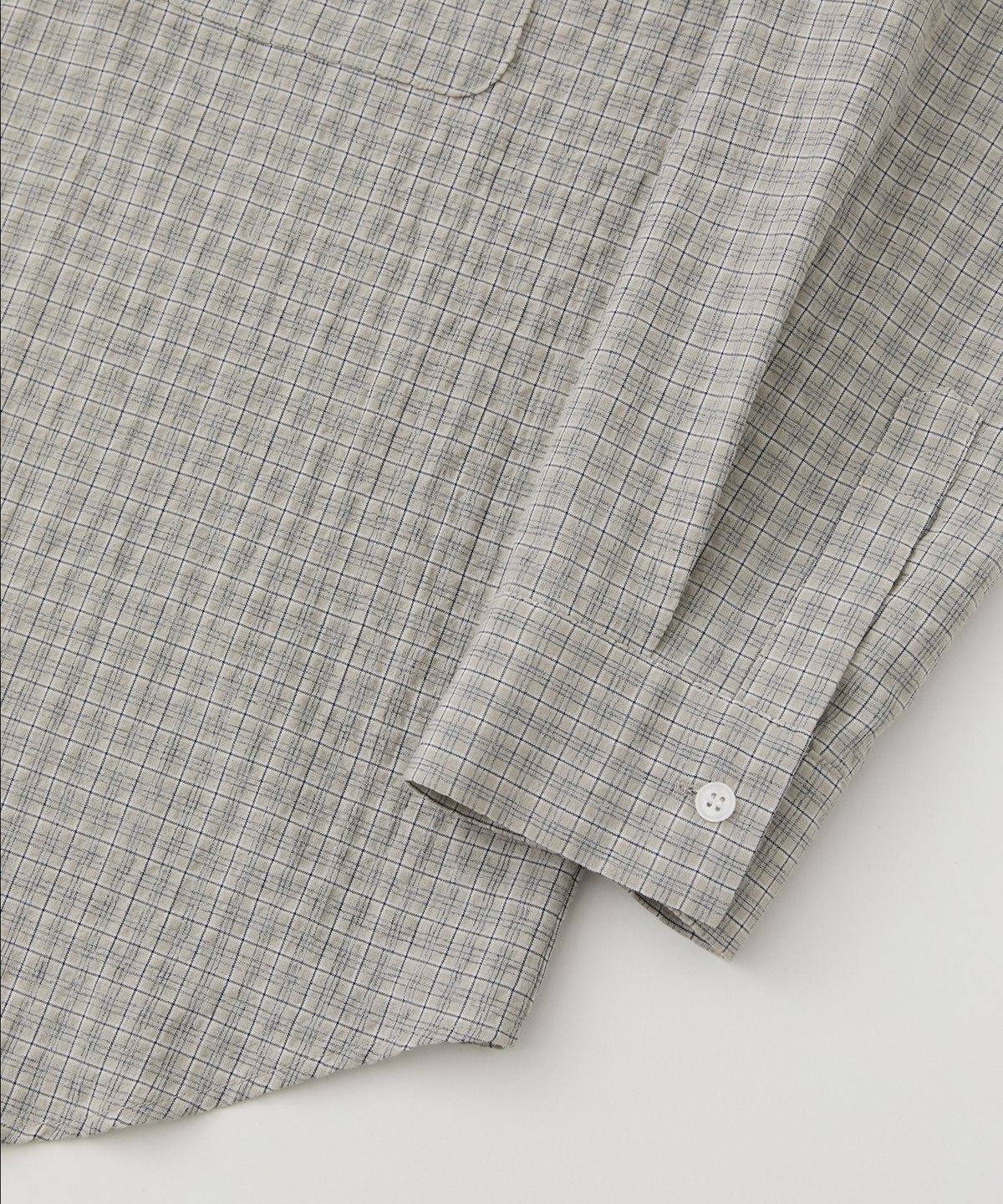 로우넬라인(LOW NELLINE) LORNA CHECKERED POCKET OVERSIZED SHIRT_BAIGE