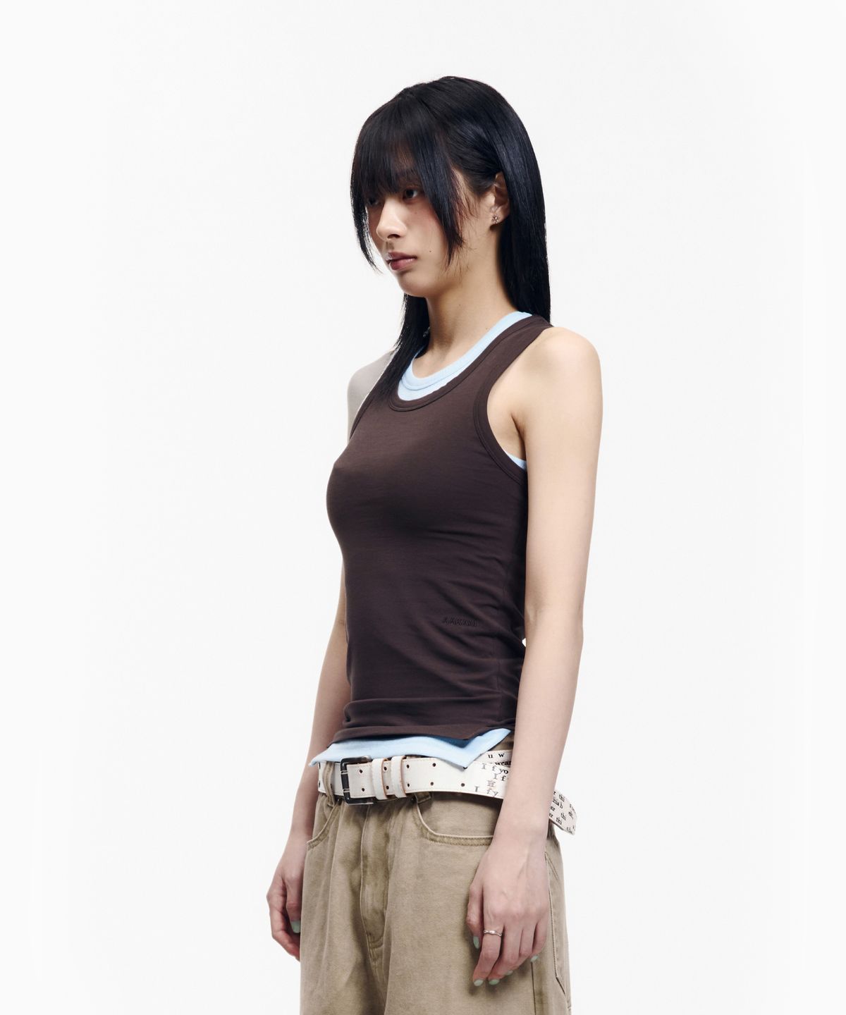 아캄(AAKAM) 2-Piece Layered Sleeveless (Brown)