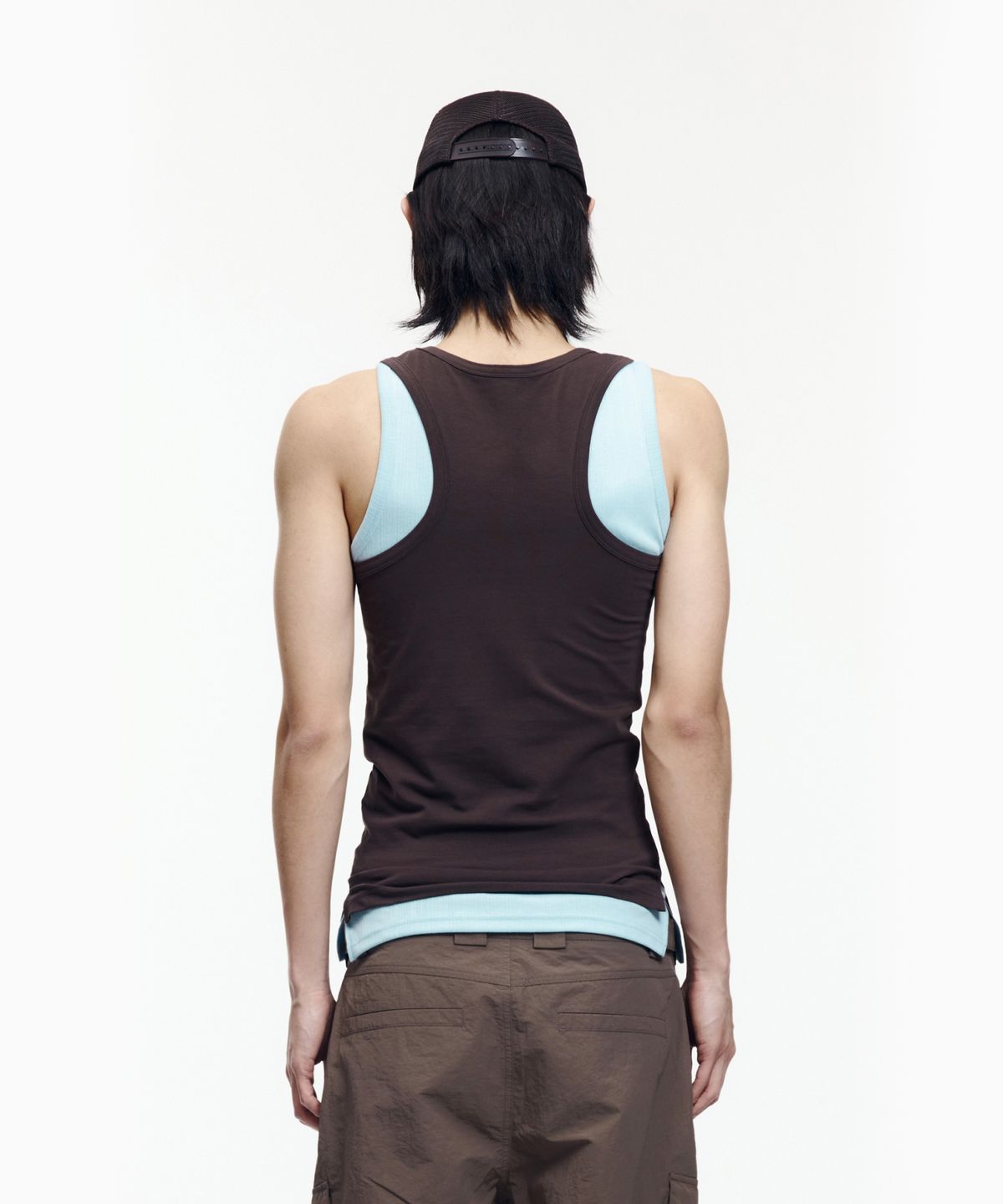 아캄(AAKAM) 2-Piece Layered Sleeveless (Brown)