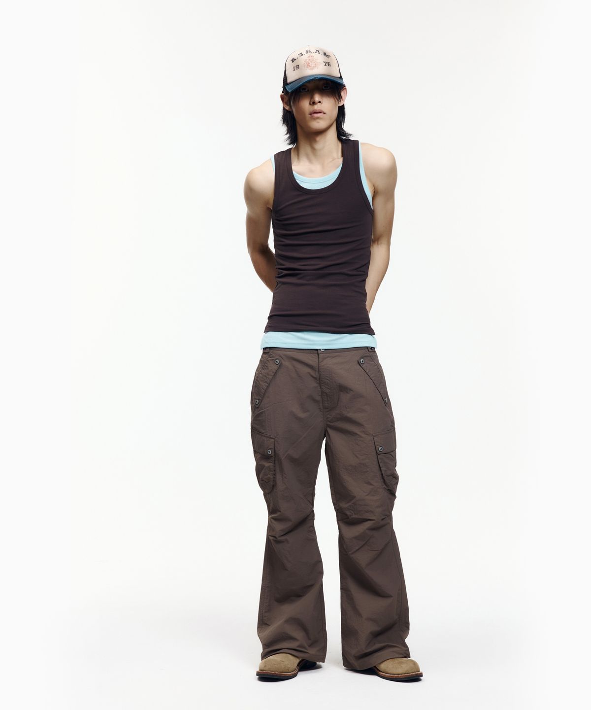 아캄(AAKAM) 2-Piece Layered Sleeveless (Brown)