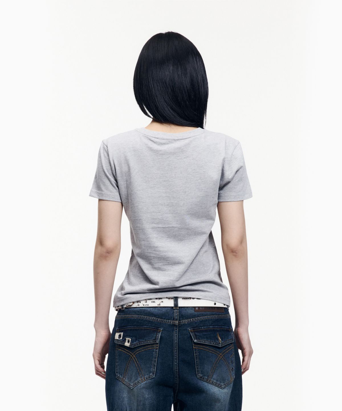 아캄(AAKAM) Aim Lettering Half Top (Gray)
