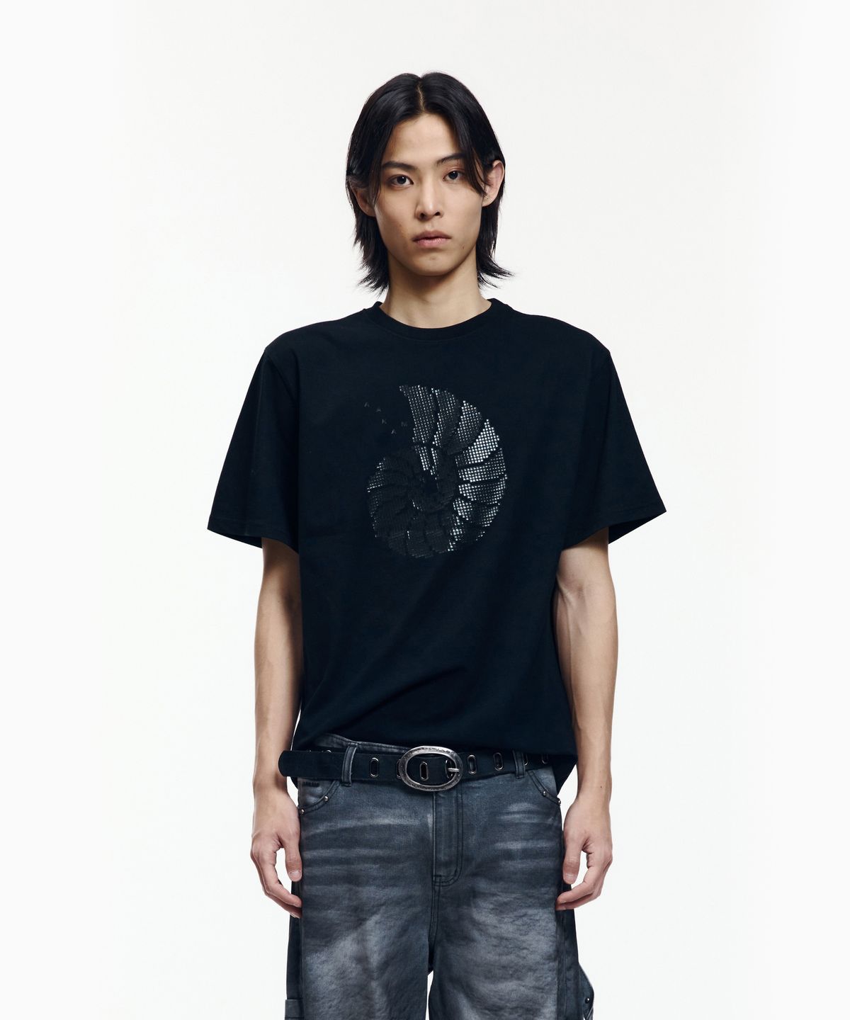 아캄(AAKAM) Ammonite Half Top (Black)