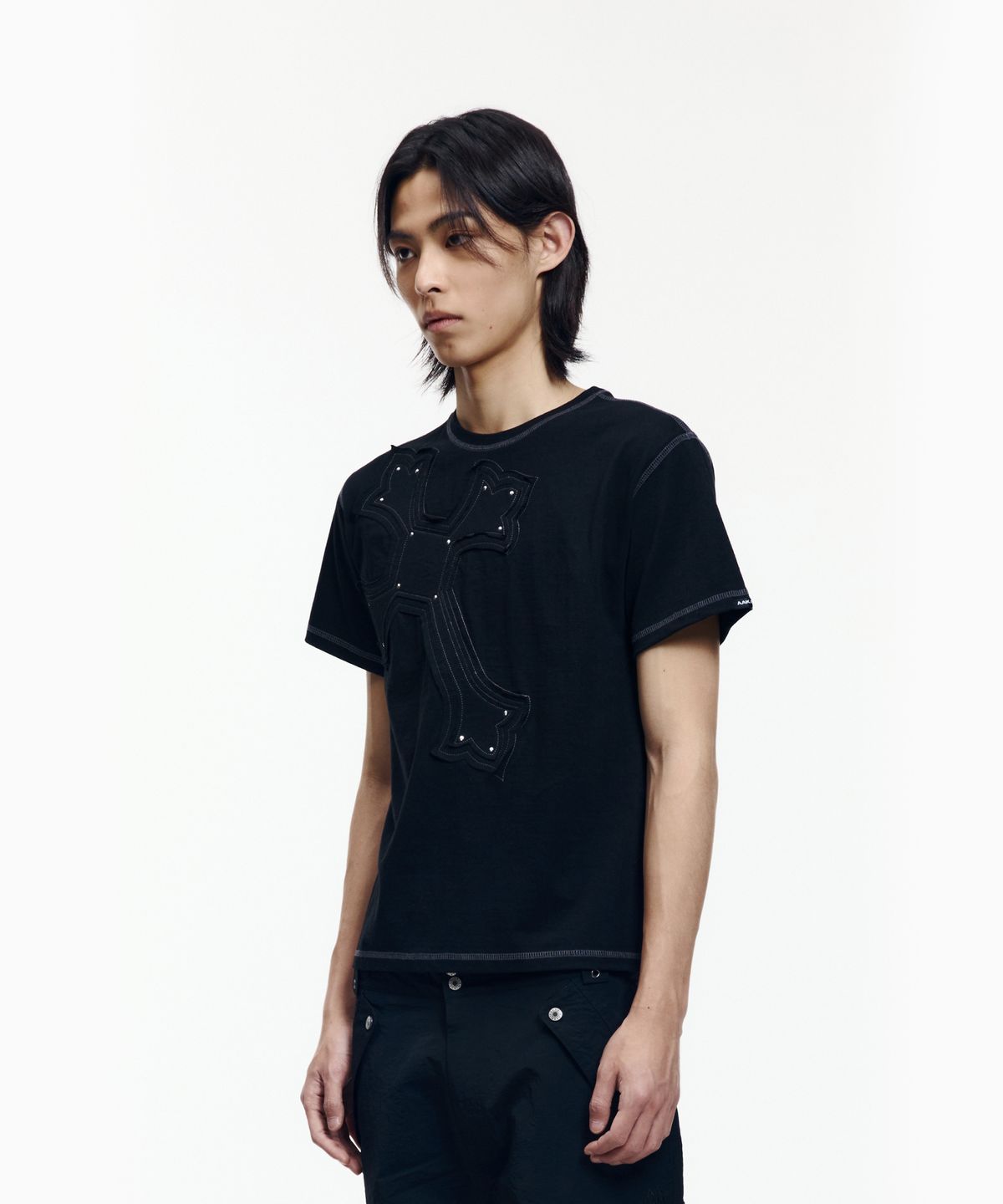 아캄(AAKAM) Big Patch CROS2 Half Top (Black)