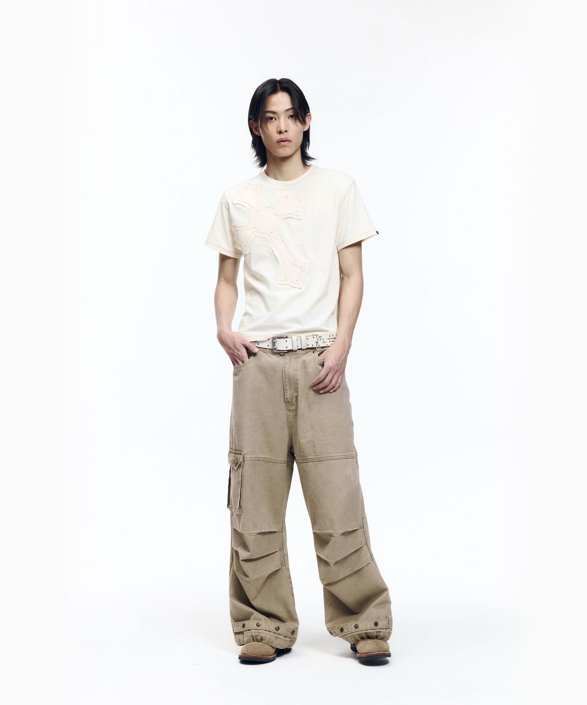 아캄(AAKAM) Big Patch CROS2 Half Top (Butter)