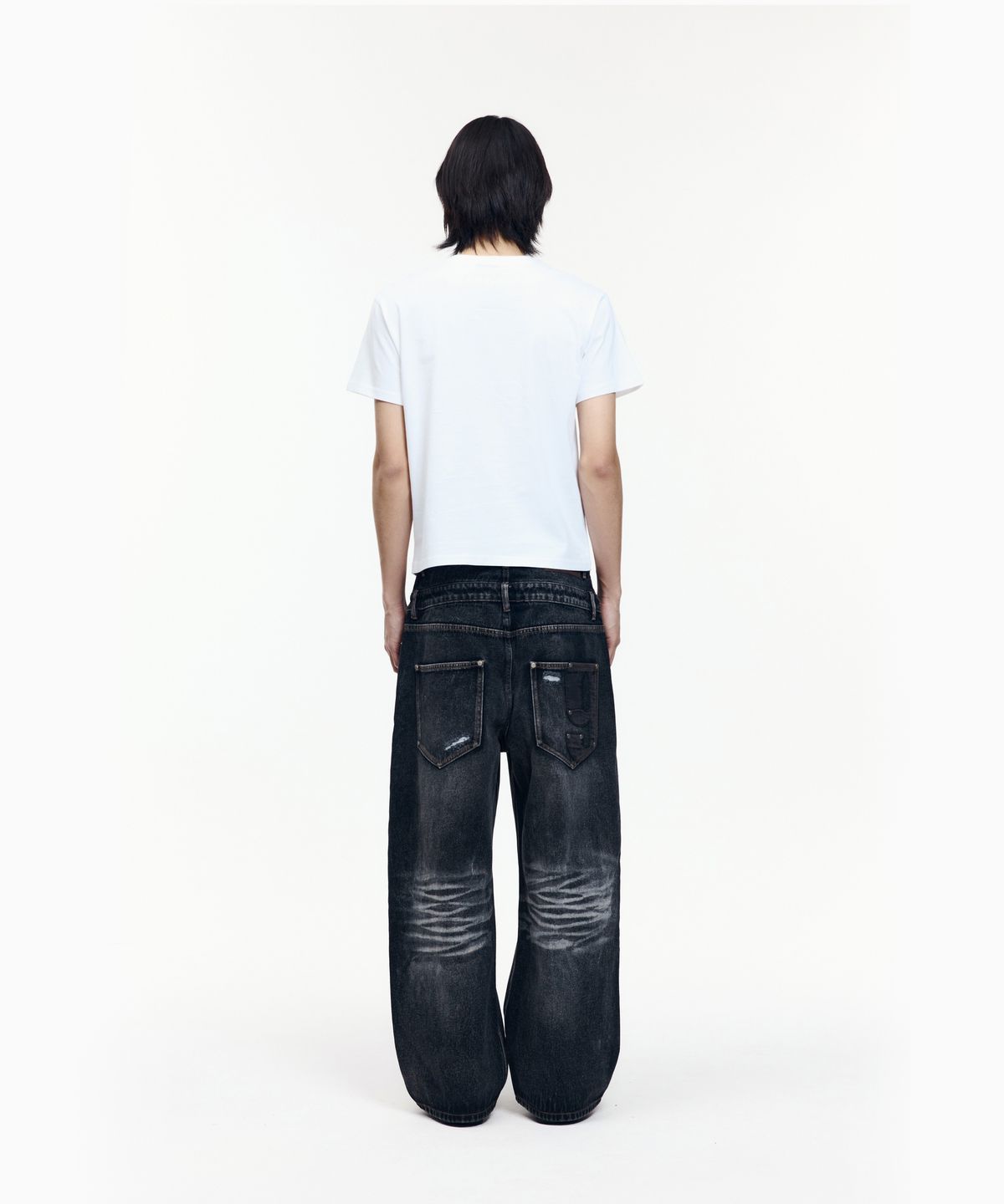 아캄(AAKAM) Double Layer Denim Pants (Black)