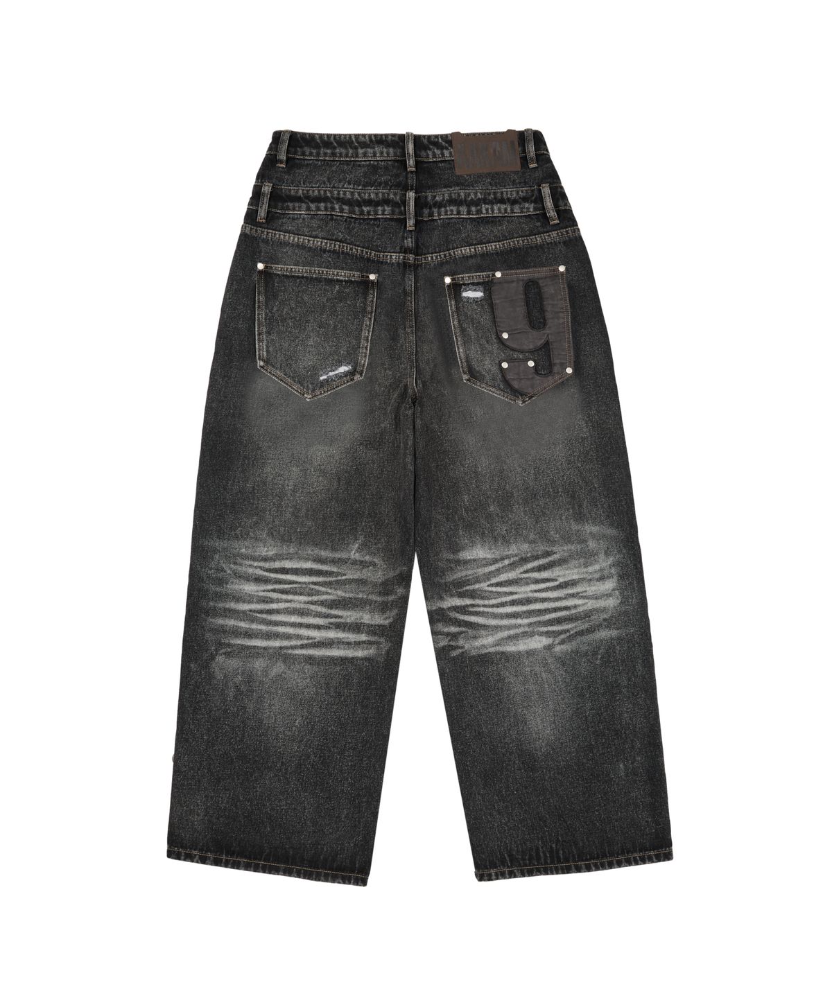 아캄(AAKAM) Double Layer Denim Pants (Black)