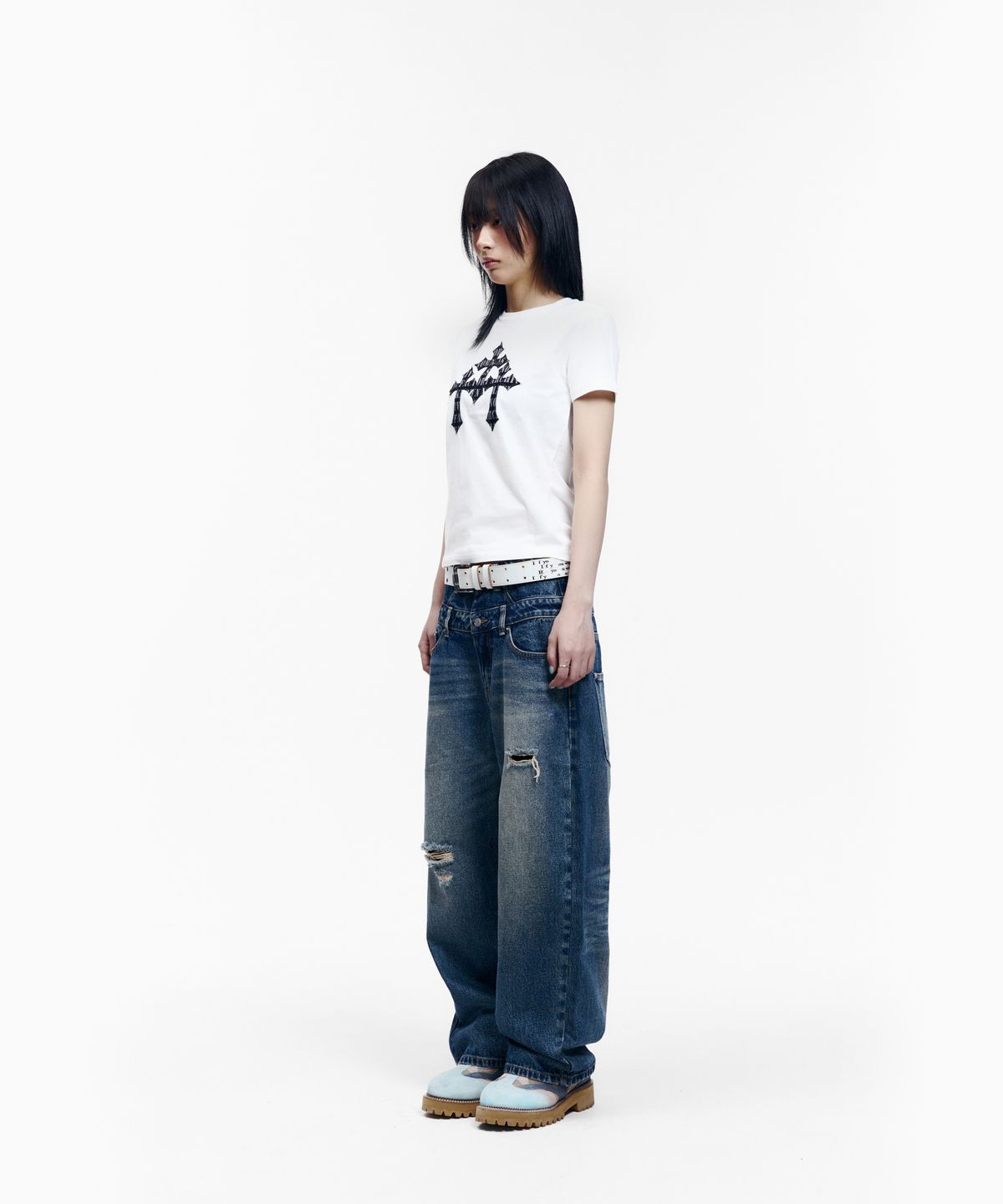 아캄(AAKAM) Double Layer Denim Pants (Blue)