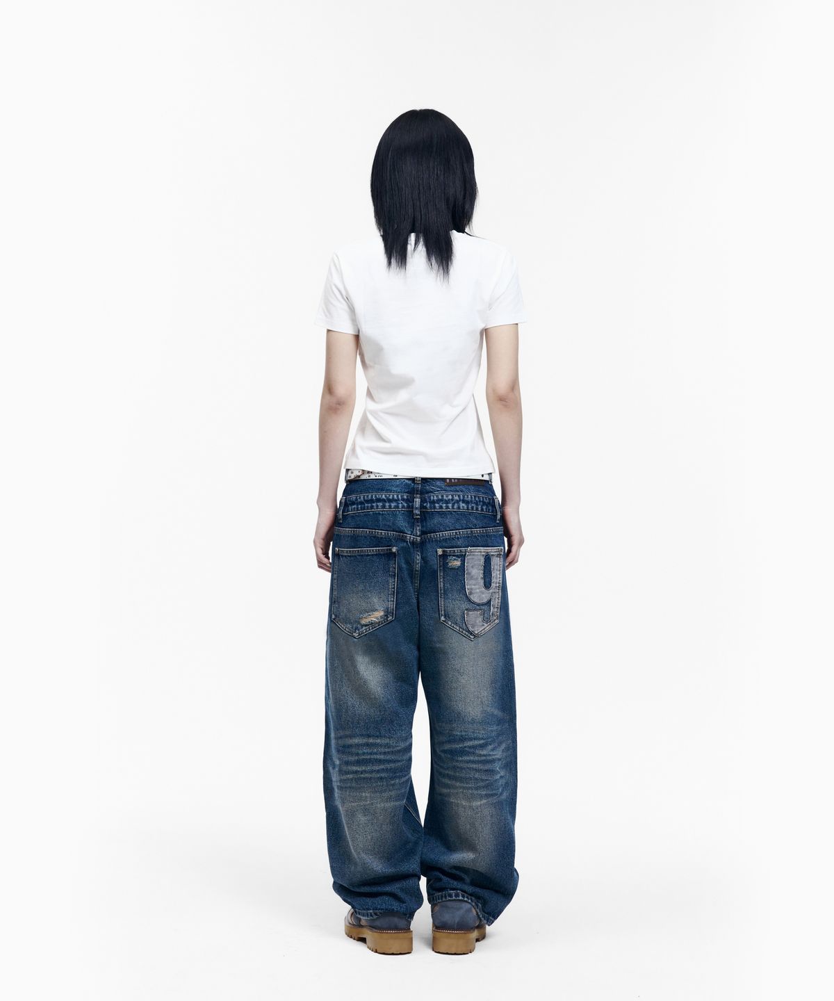 아캄(AAKAM) Double Layer Denim Pants (Blue)