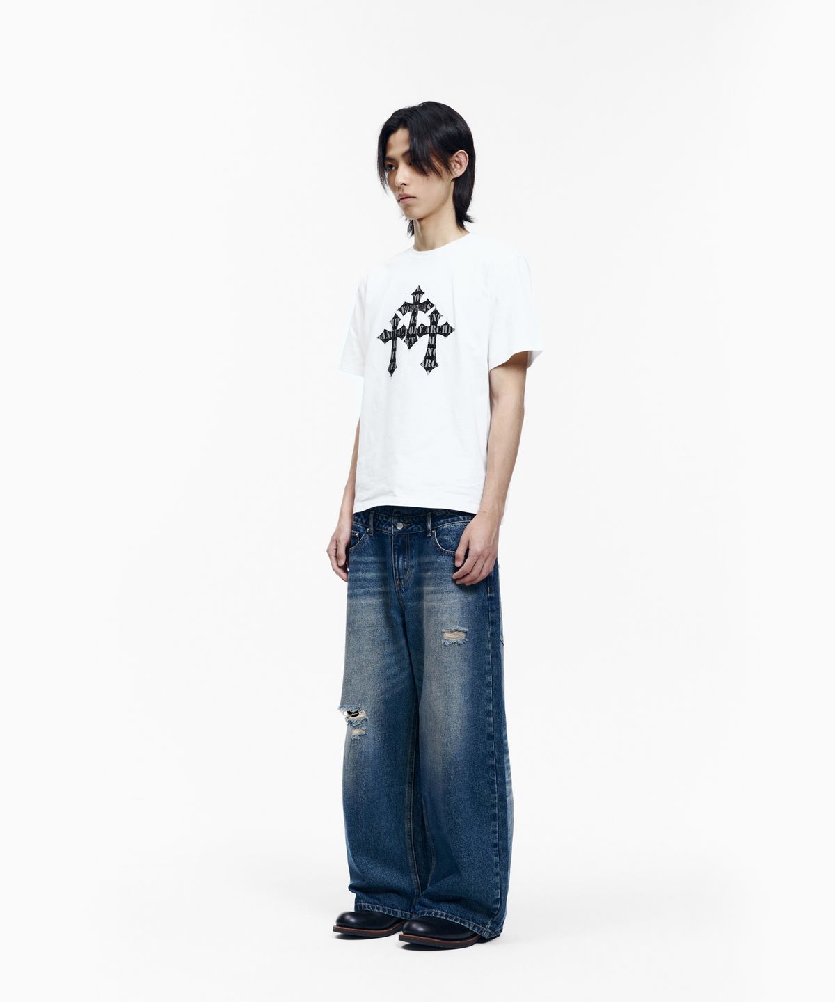 아캄(AAKAM) Double Layer Denim Pants (Blue)