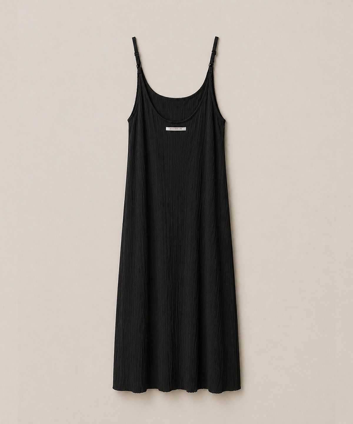 320쇼룸(320SHOWROOM) Pleated Slip Long Dress Black