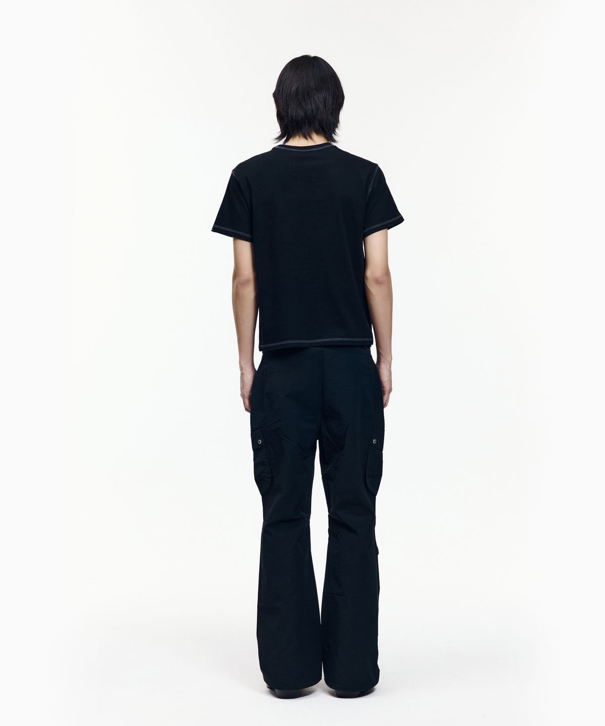 아캄(AAKAM) Flare Ripstop Cargo Pants (Black)