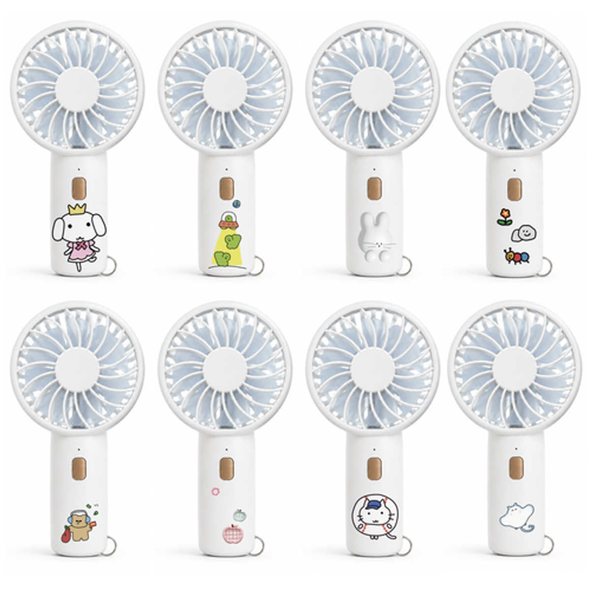 이레케이스앤굿즈(IRECASEGOODS) 귀여운 미니선풍기 휴대용 손선풍기 BLDC모터 충전식 스트랩세트