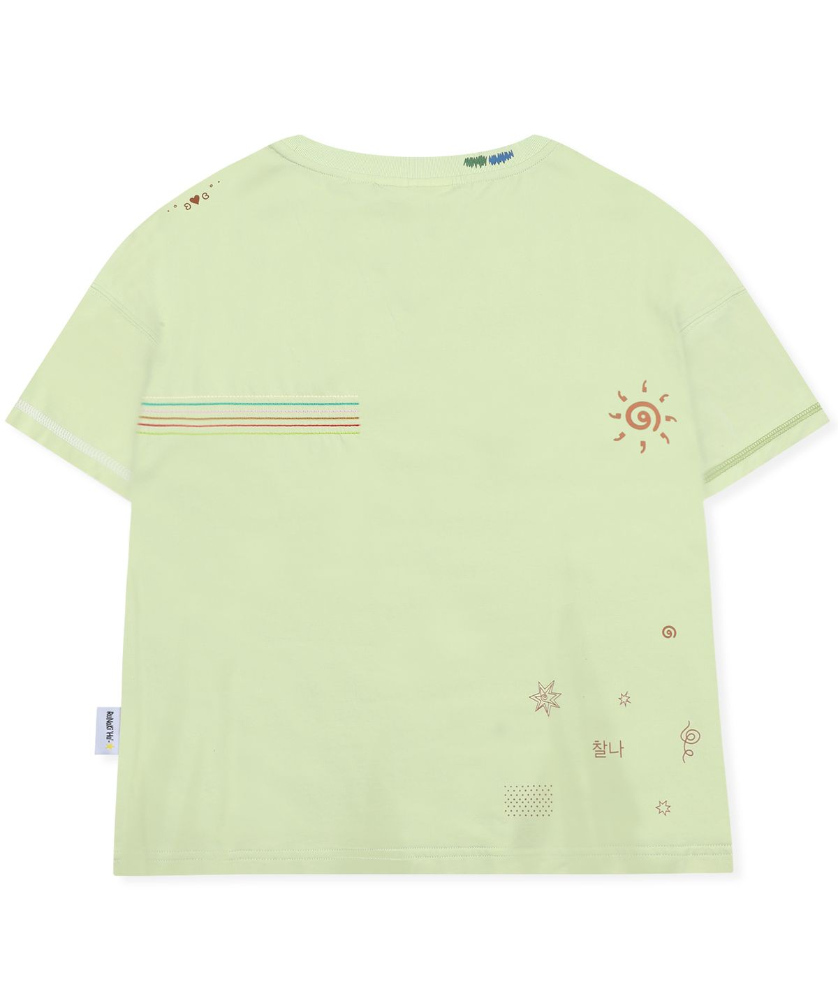 루나키후(RuNaKi'Hu') WXT104 찰나의 행복 조각 티셔츠 (OLIVE GREEN)