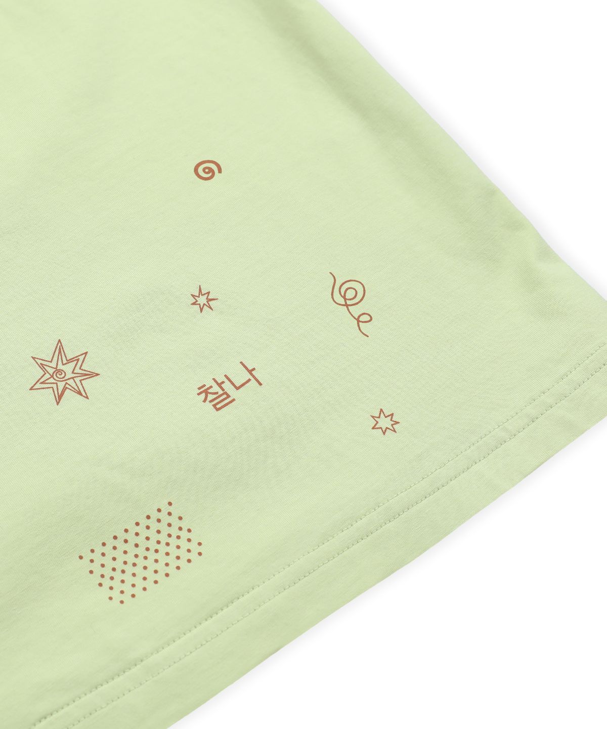 루나키후(RuNaKi'Hu') WXT104 찰나의 행복 조각 티셔츠 (OLIVE GREEN)