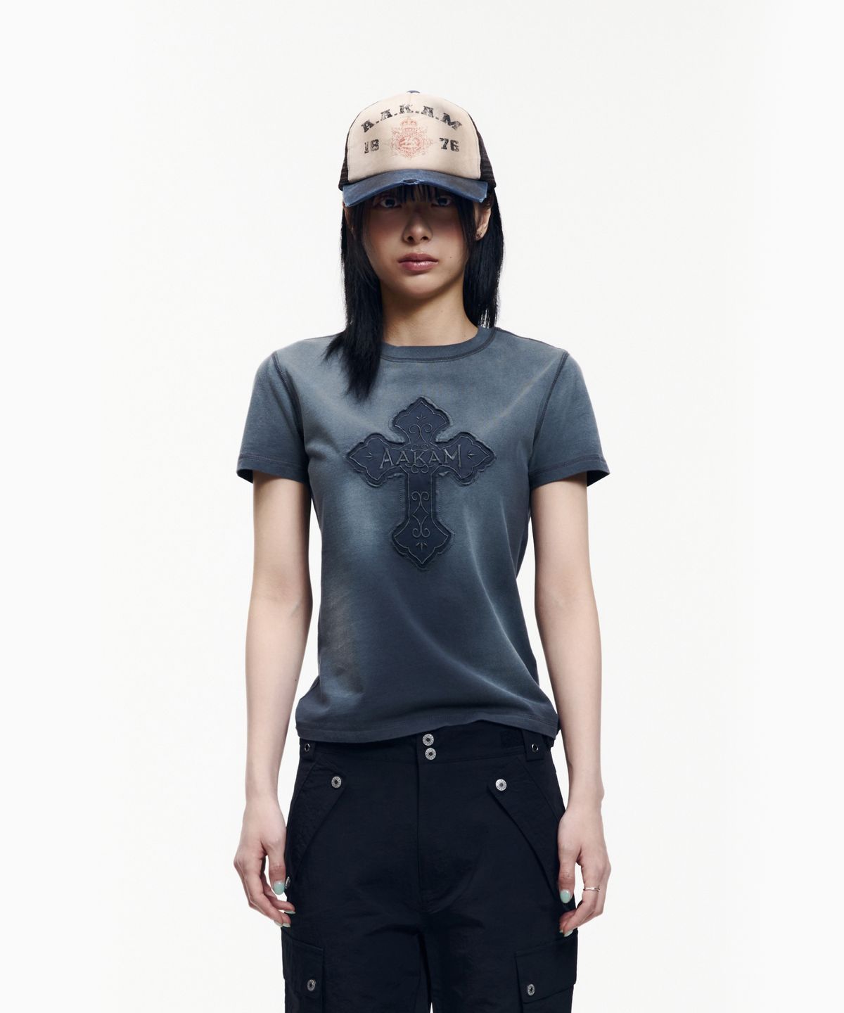 아캄(AAKAM) Dust Fade CROS2 Half Top (Blue)