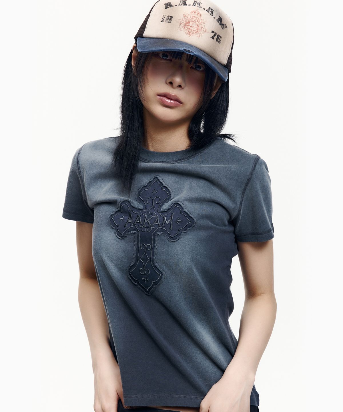 아캄(AAKAM) Dust Fade CROS2 Half Top (Blue)