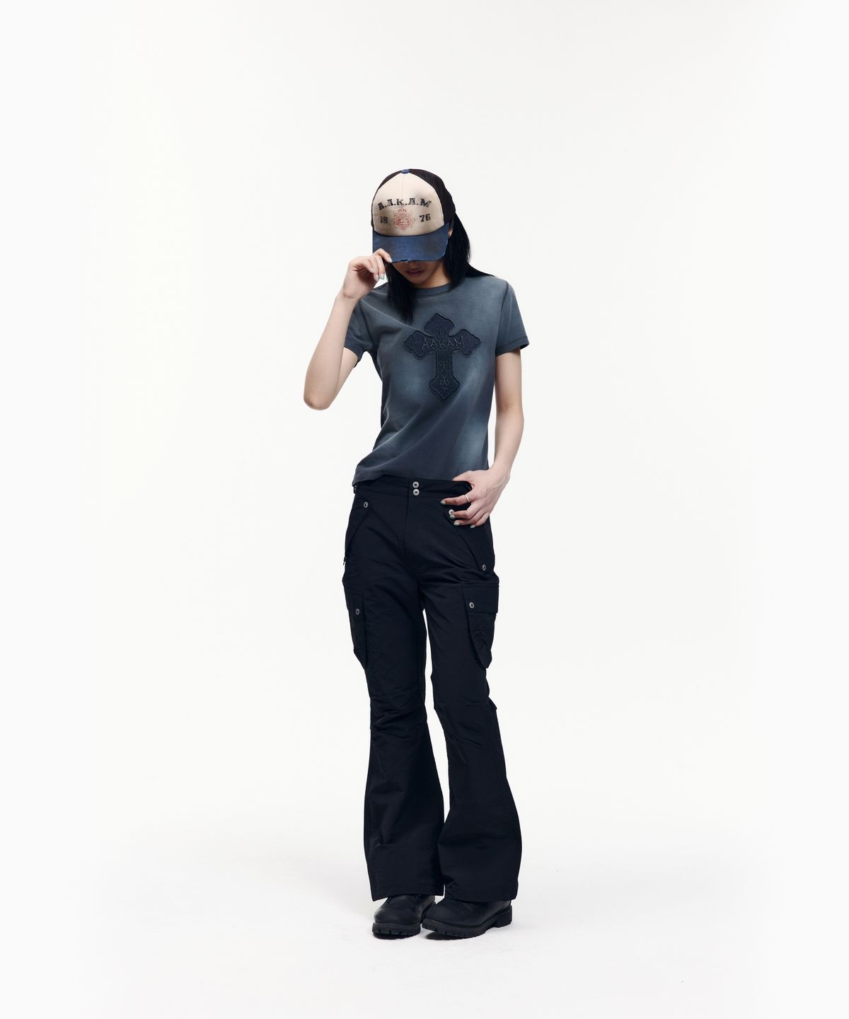 아캄(AAKAM) Dust Fade CROS2 Half Top (Blue)