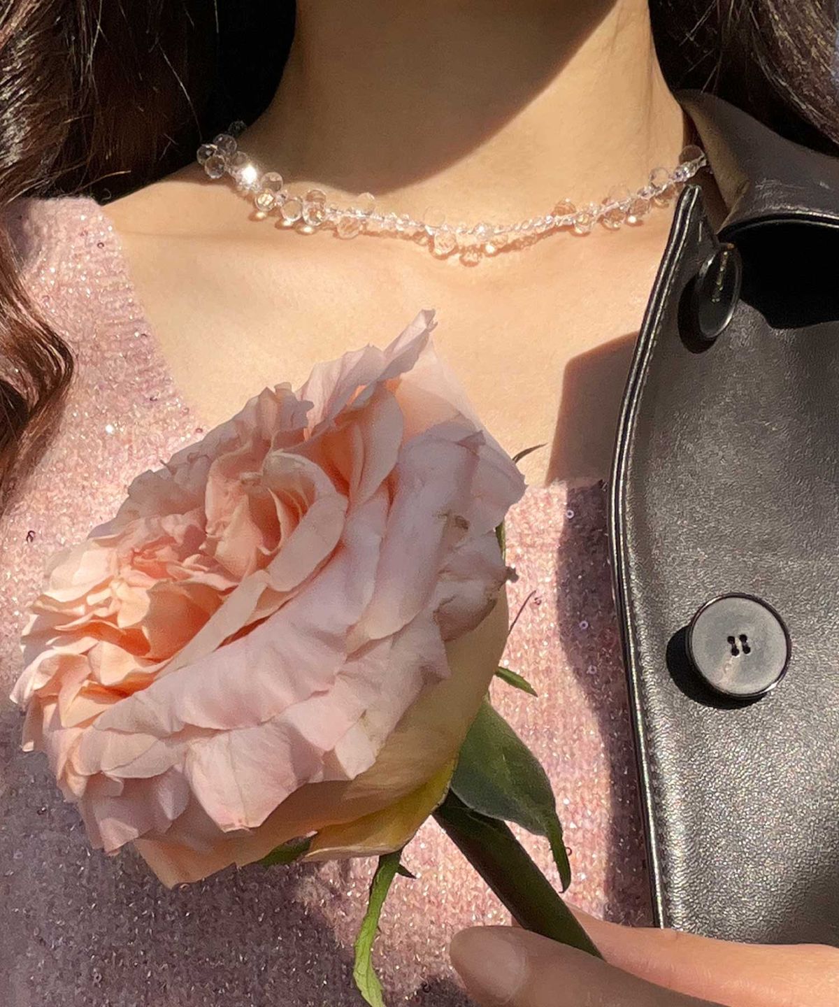 펄시(PERSY) CRYSTAL FLAKE NECKLACE