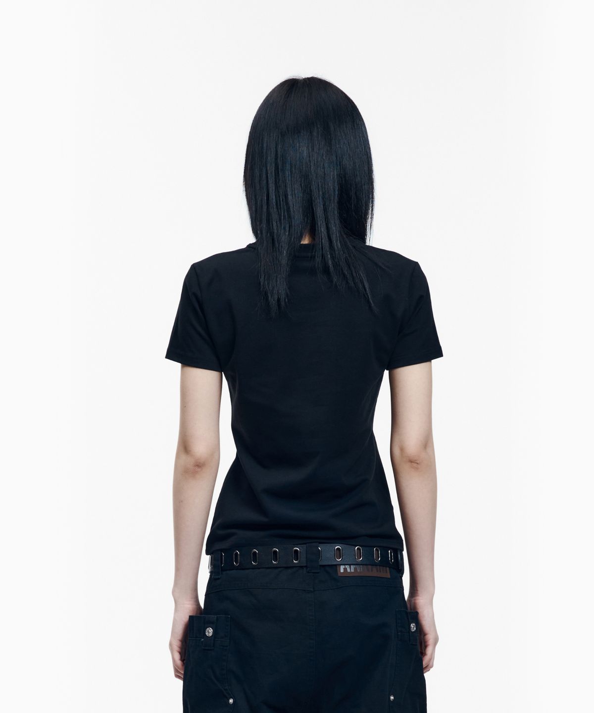 아캄(AAKAM) Eyelet Corset Half Top (Black)