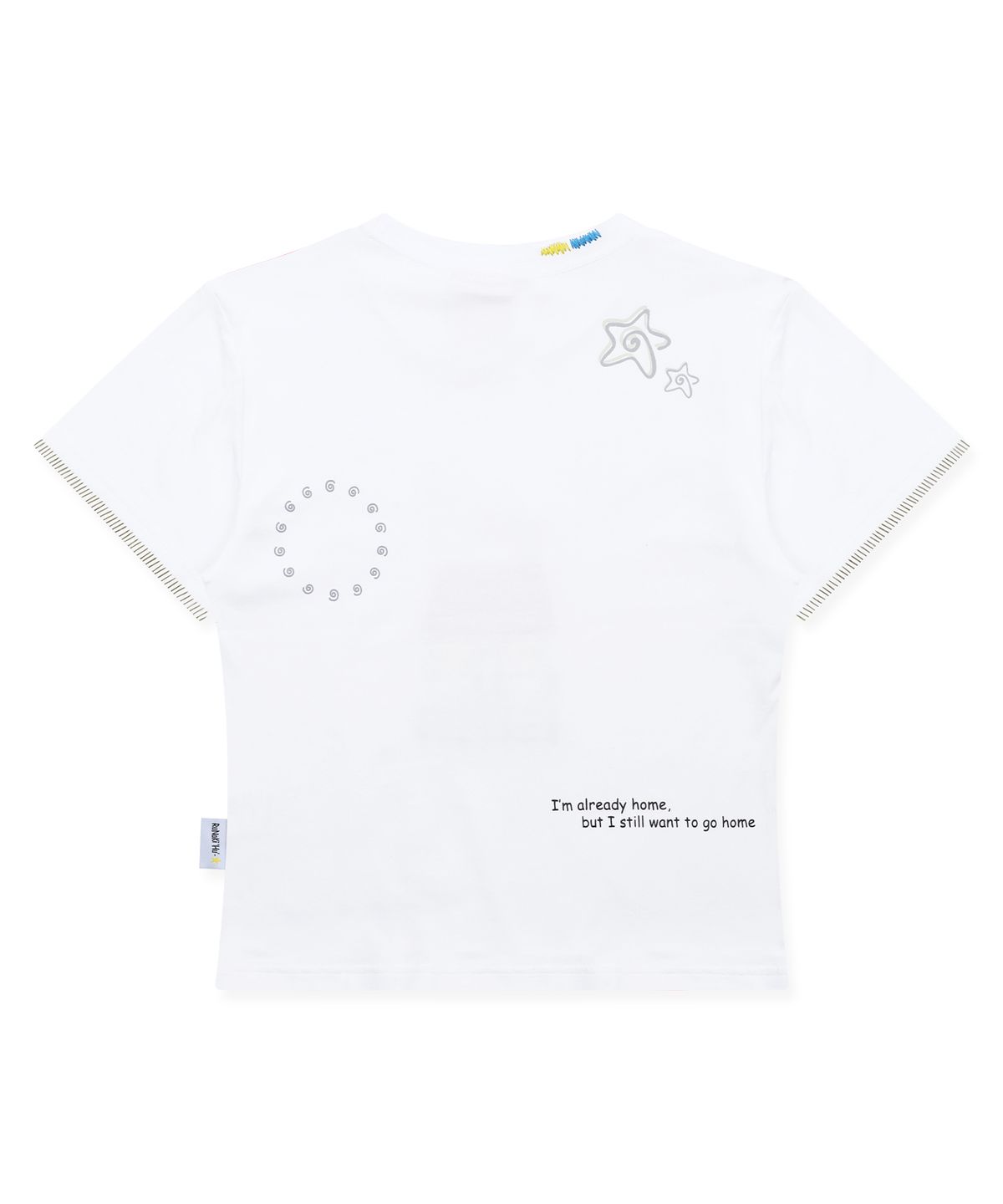 루나키후(RuNaKi'Hu') WXT098 오카에리 체크 아플리케 티셔츠 (WHITE)