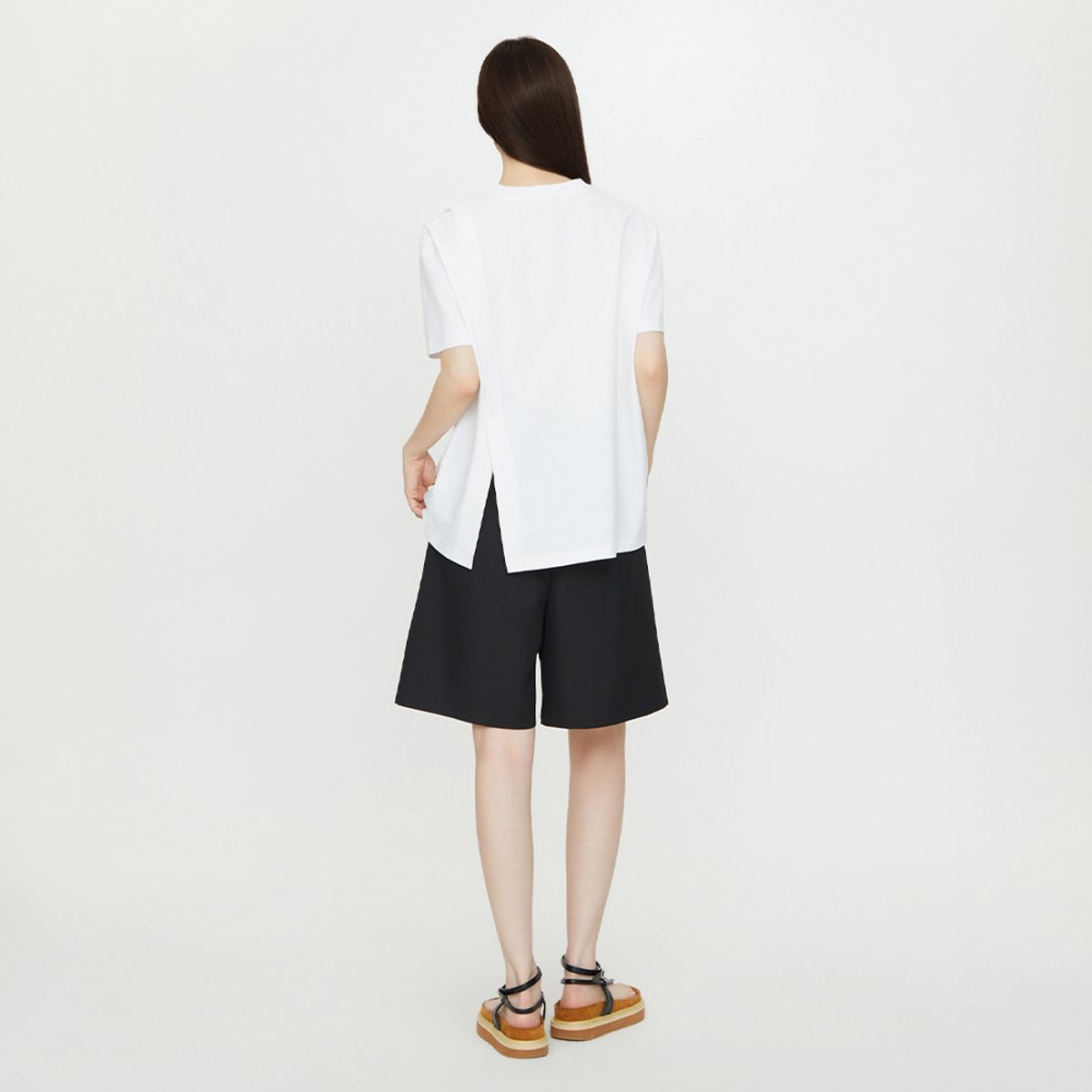 랩(LAP) 턱 와이드 버뮤다 팬츠 AS2WP460